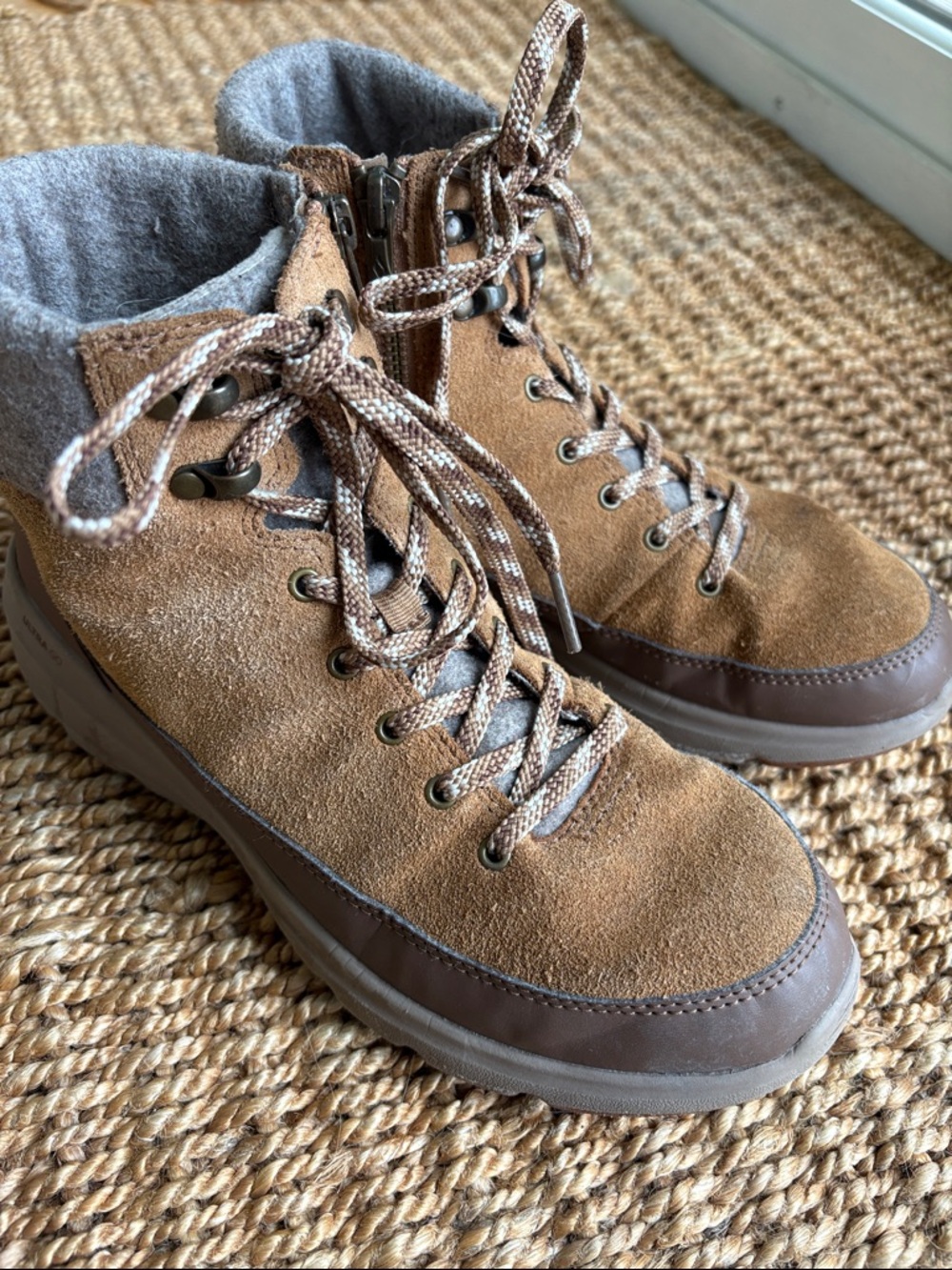 Skechers Women's Brown Suede Lace-Up Ankle Booties